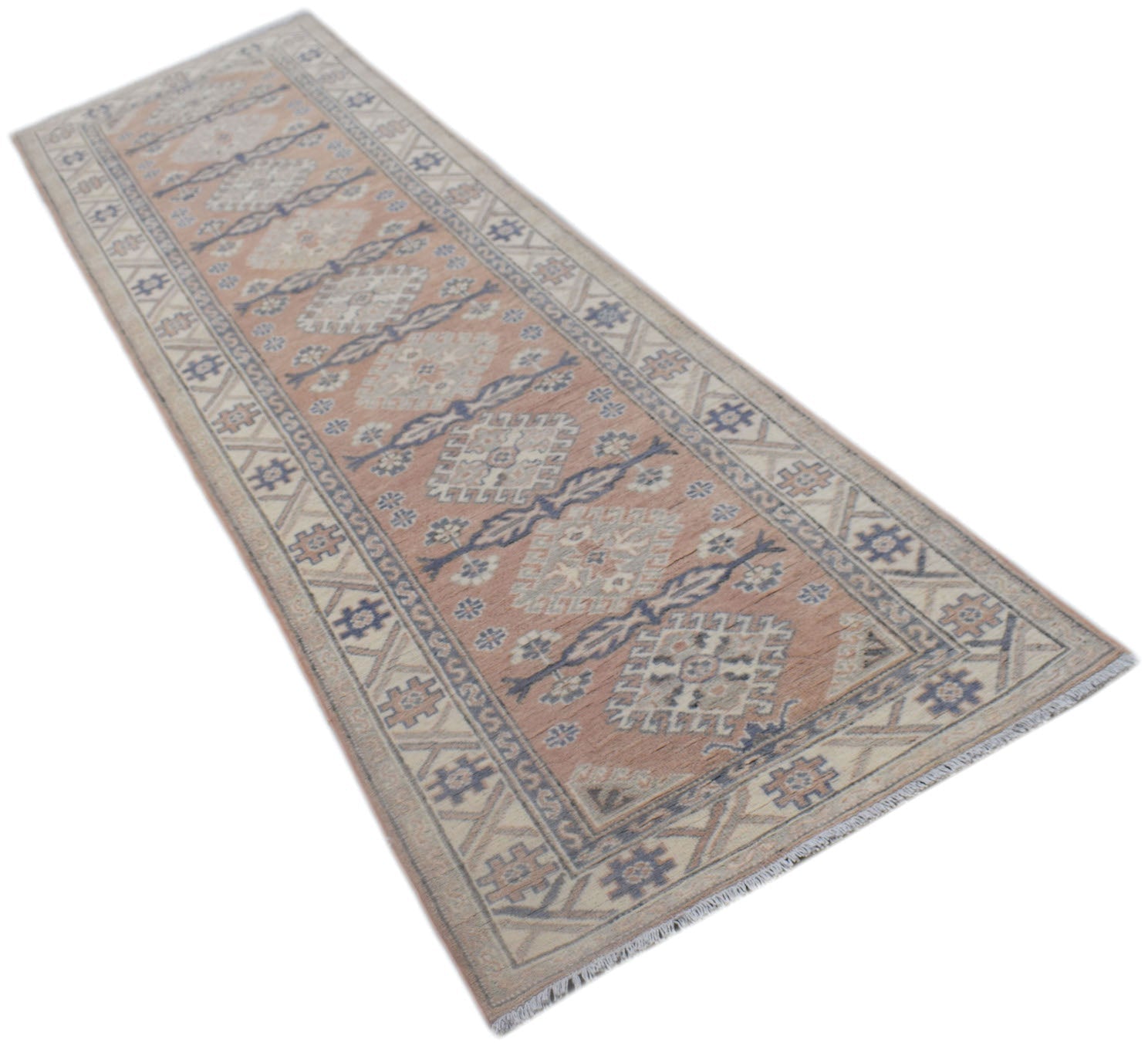 Handmade Afghan Kazakh Hallway Runner | 293 x 77 cm | 9'7" x 2'7" - Najaf Rugs & Textile