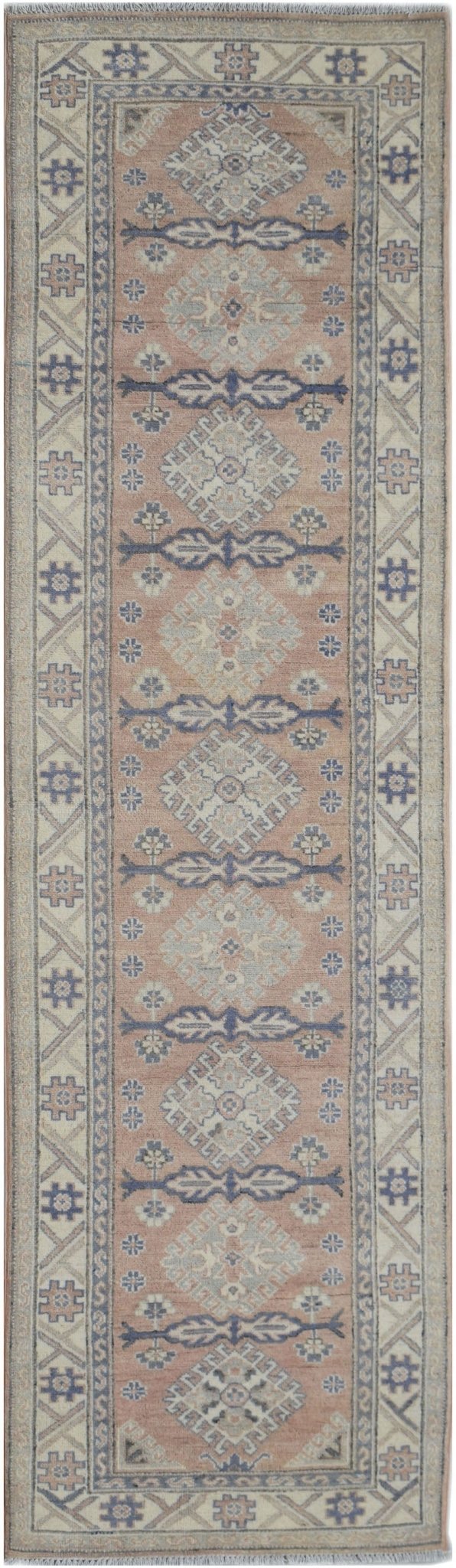 Handmade Afghan Kazakh Hallway Runner | 293 x 77 cm | 9'7" x 2'7" - Najaf Rugs & Textile