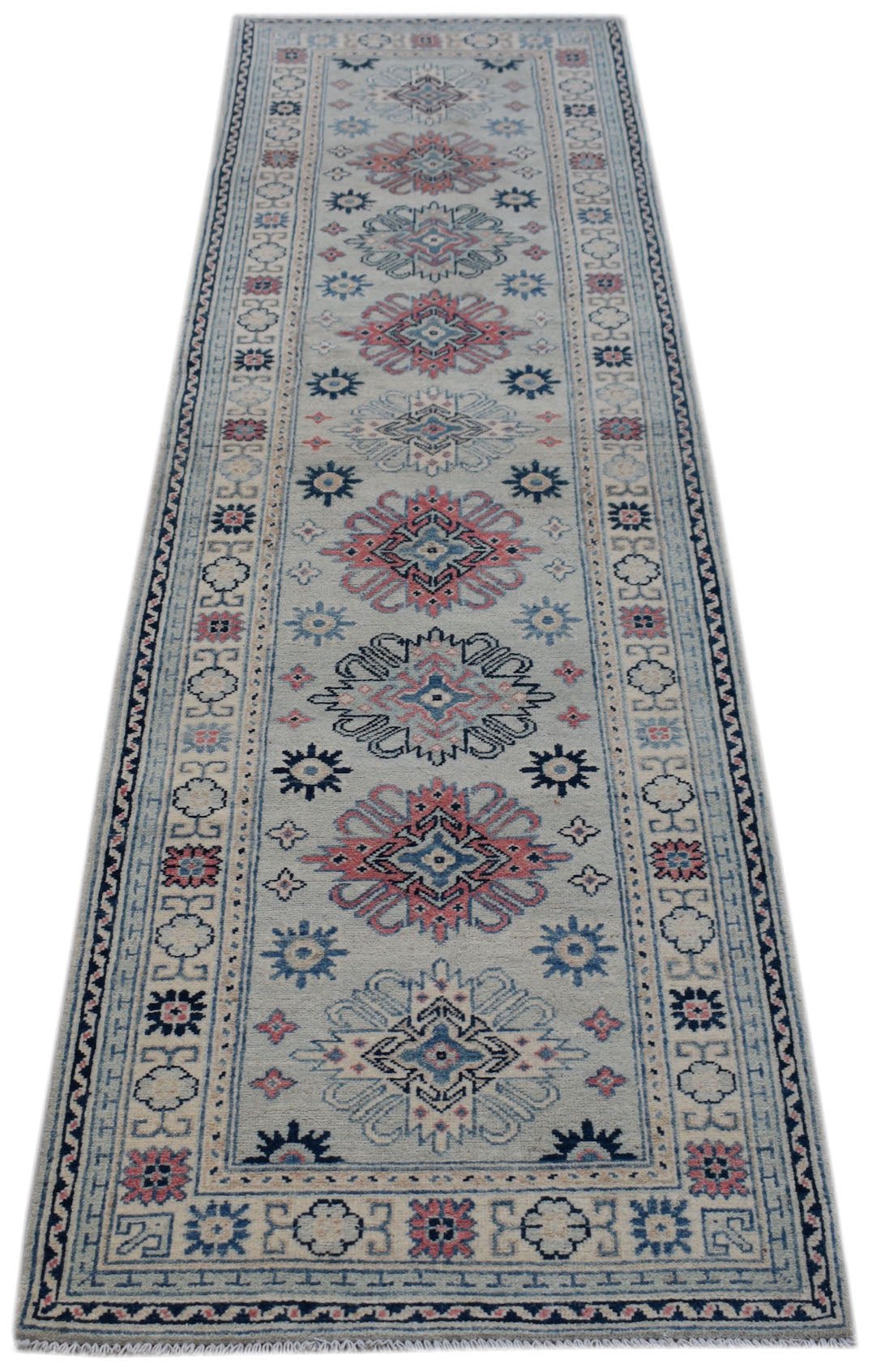 Handmade Afghan Kazakh Hallway Runner | 296 x 84 cm | 9'8" x 2'9" - Najaf Rugs & Textile