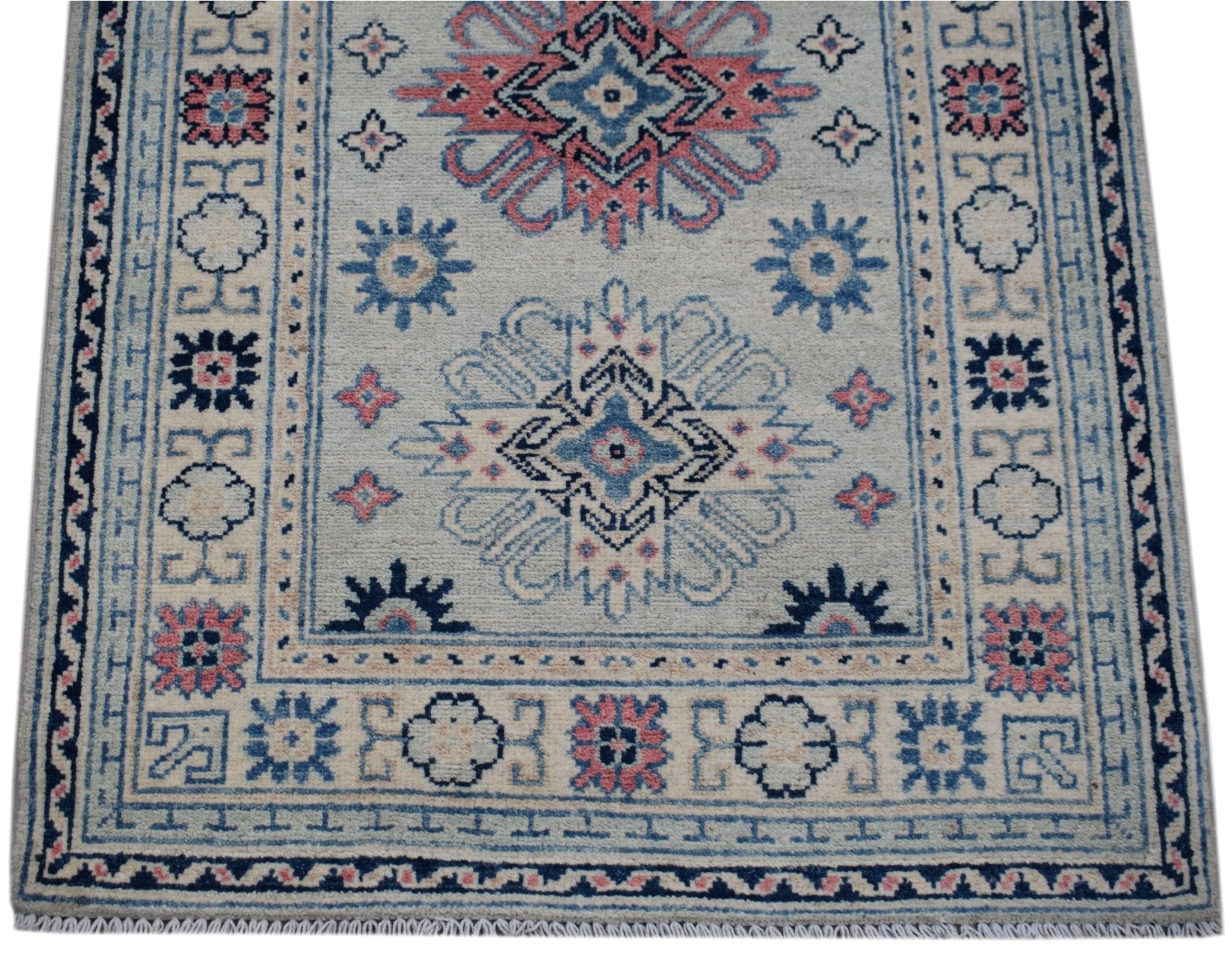 Handmade Afghan Kazakh Hallway Runner | 296 x 84 cm | 9'8" x 2'9" - Najaf Rugs & Textile