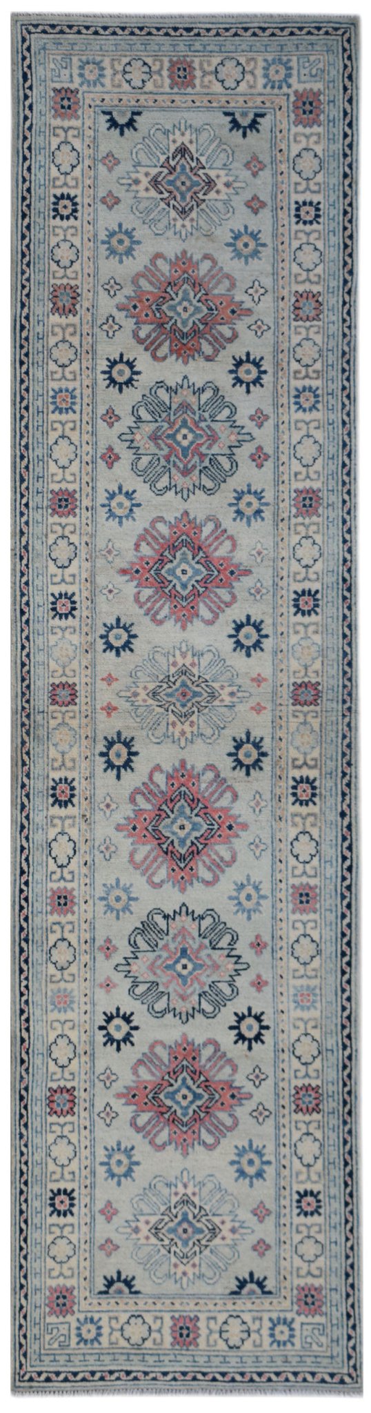 Handmade Afghan Kazakh Hallway Runner | 296 x 84 cm | 9'8" x 2'9" - Najaf Rugs & Textile