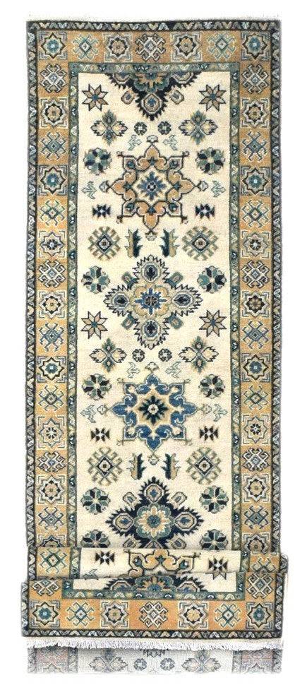 Handmade Afghan Kazakh Hallway Runner | 298 x 76 cm - Najaf Rugs & Textile