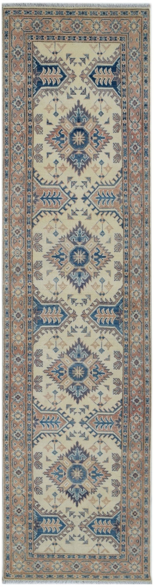 Handmade Afghan Kazakh Hallway Runner | 298 x 77 cm | 9'10" x 2'7" - Najaf Rugs & Textile