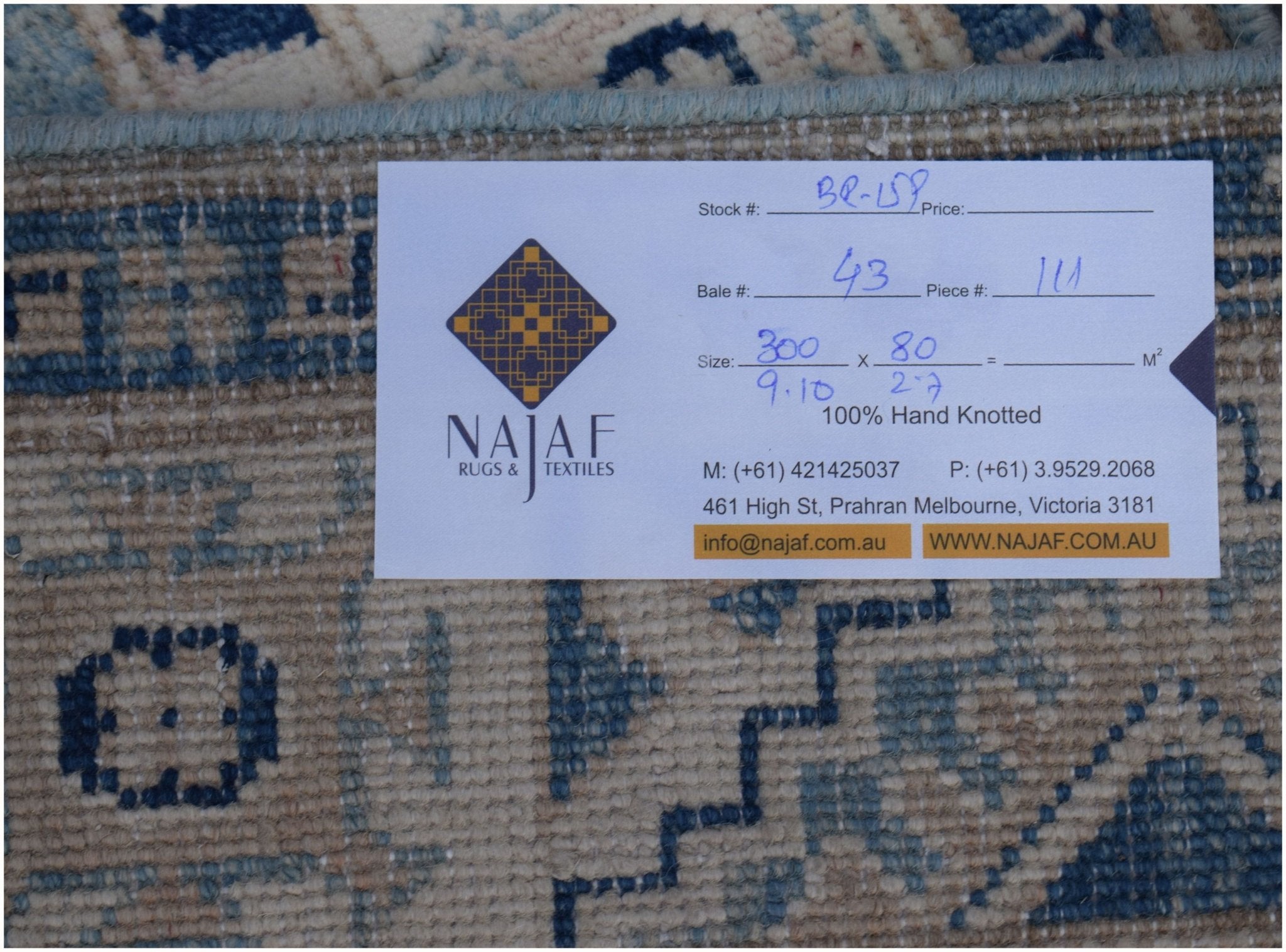 Handmade Afghan Kazakh Hallway Runner | 300 x 80 cm | 9'10" x 2'7" - Najaf Rugs & Textile