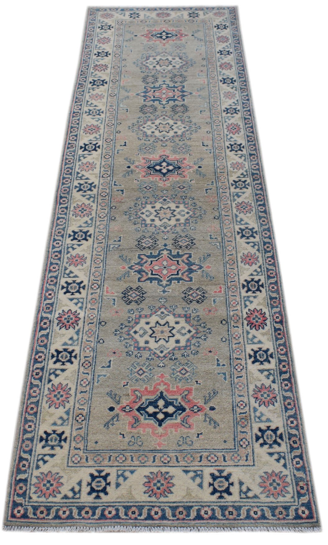 Handmade Afghan Kazakh Hallway Runner | 305 x 83 cm | 10' x 2'8" - Najaf Rugs & Textile