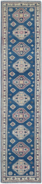 Handmade Afghan Kazakh Hallway Runner | 315 x 67 cm | 10'4" x 2'3" - Najaf Rugs & Textile