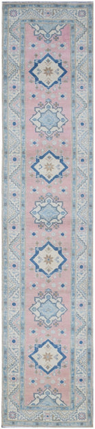 Handmade Afghan Kazakh Hallway Runner | 385 x 80 cm | 12'8" x 2'8" - Najaf Rugs & Textile