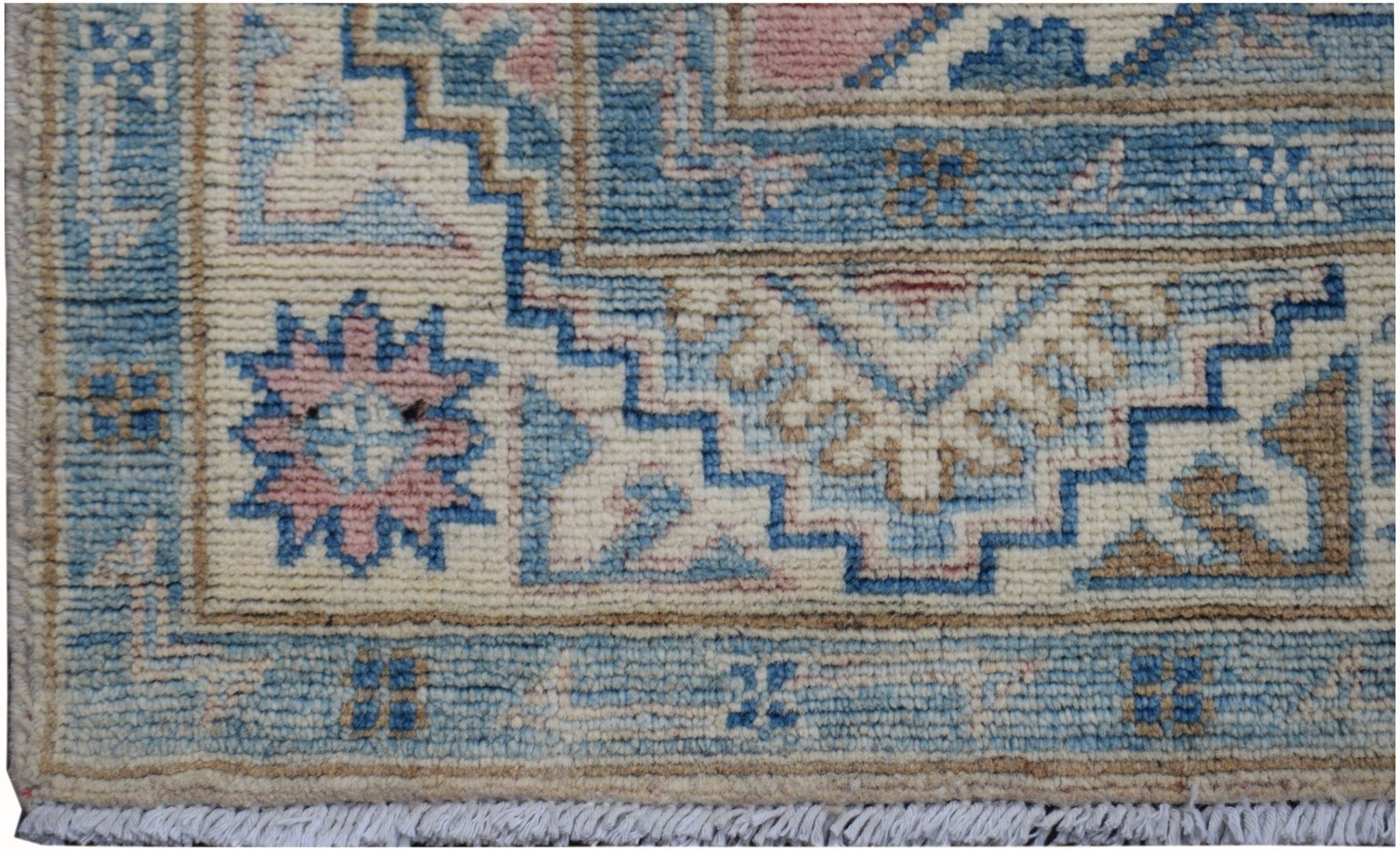 Handmade Afghan Kazakh Hallway Runner | 385 x 80 cm | 12'8" x 2'8" - Najaf Rugs & Textile