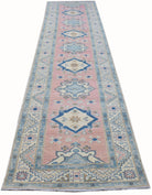 Handmade Afghan Kazakh Hallway Runner | 385 x 80 cm | 12'8" x 2'8" - Najaf Rugs & Textile