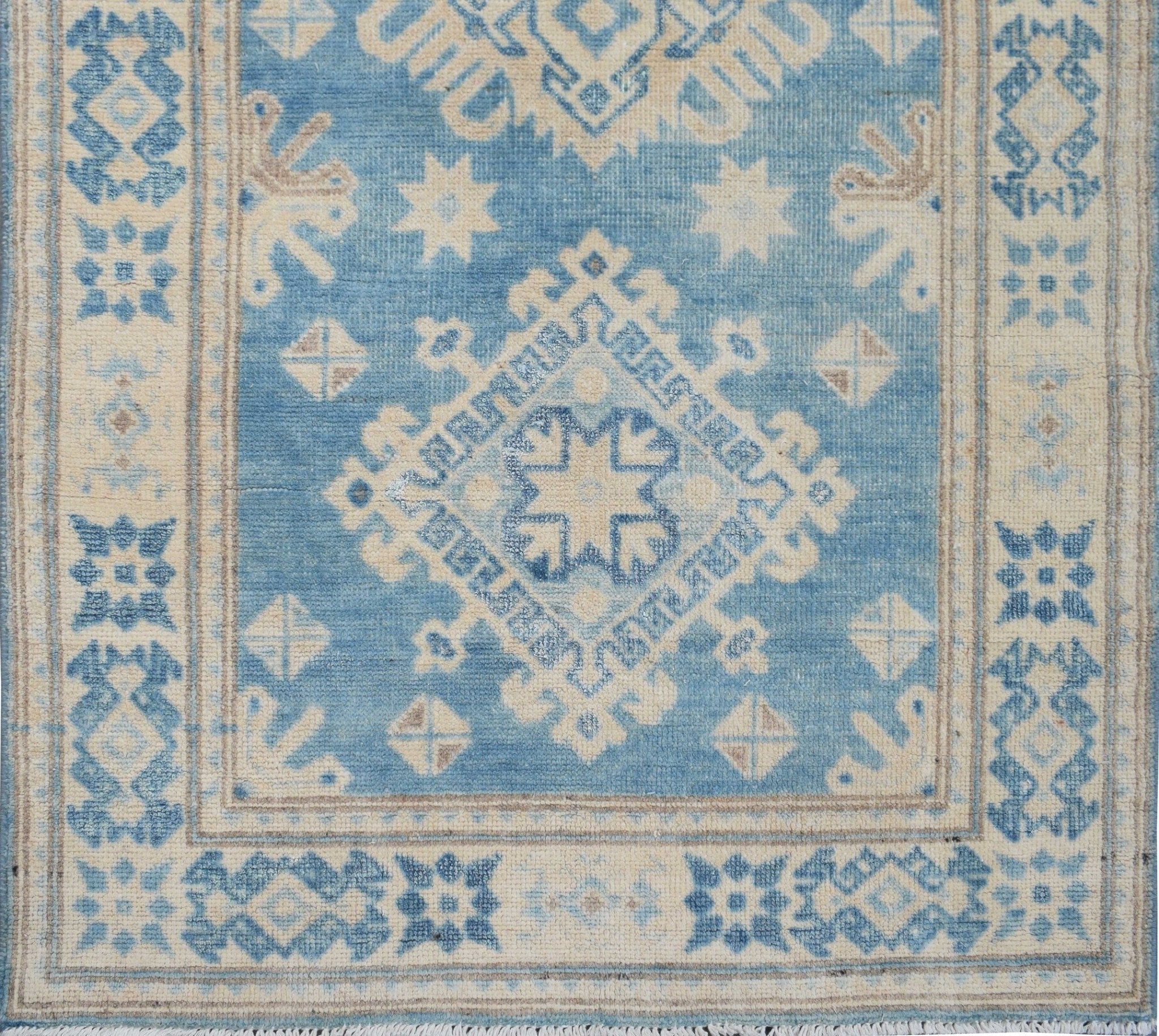 Handmade Afghan Kazakh Hallway Runner | 385 x 83 cm - Najaf Rugs & Textile