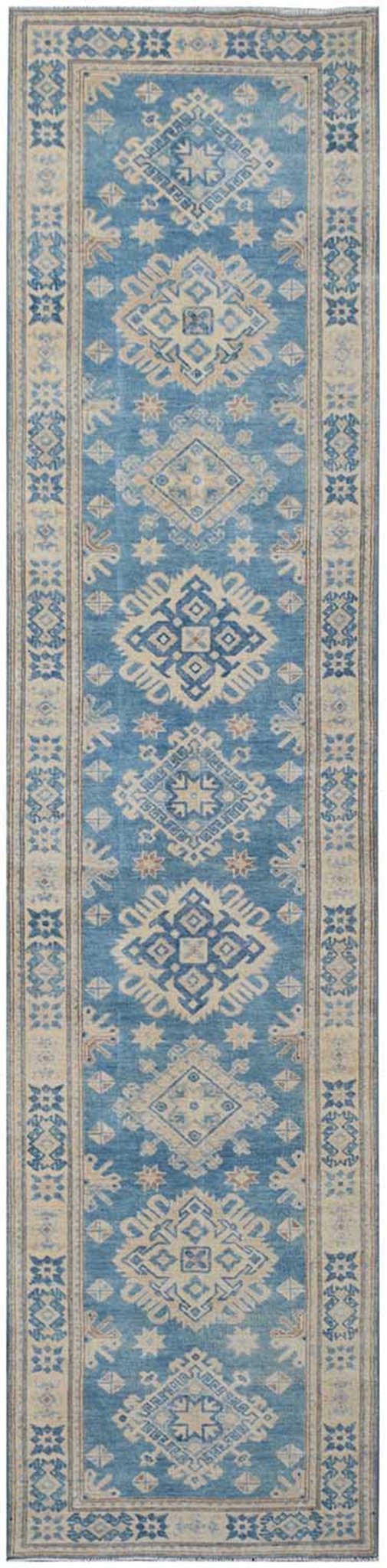 Handmade Afghan Kazakh Hallway Runner | 385 x 83 cm - Najaf Rugs & Textile