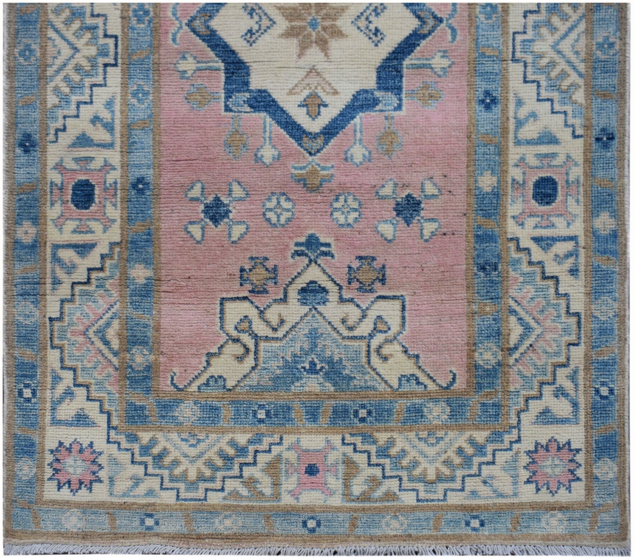 Handmade Afghan Kazakh Hallway Runner | 386 x 79 cm | 12'8" x 2'7" - Najaf Rugs & Textile