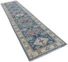 Handmade Afghan Kazakh Hallway Runner | 388 x 90 cm | 12'9" x 2'11" - Najaf Rugs & Textile