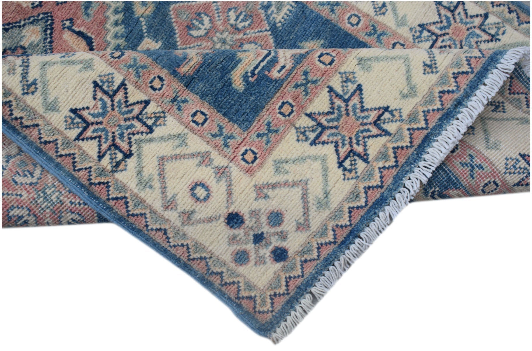 Handmade Afghan Kazakh Hallway Runner | 388 x 90 cm | 12'9" x 2'11" - Najaf Rugs & Textile