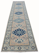 Handmade Afghan Kazakh Hallway Runner | 397 x 88 cm | 13' x 2'10" - Najaf Rugs & Textile