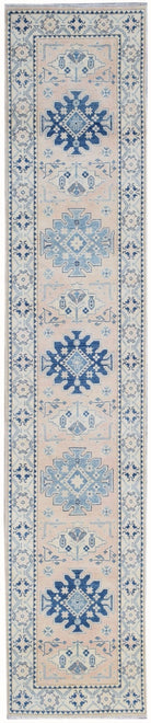 Handmade Afghan Kazakh Hallway Runner | 397 x 88 cm | 13' x 2'10" - Najaf Rugs & Textile