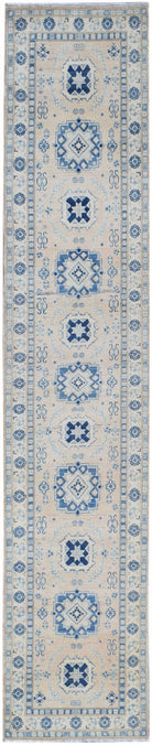 Handmade Afghan Kazakh Hallway Runner | 400 x 75 cm | 13'1" x 2'6" - Najaf Rugs & Textile