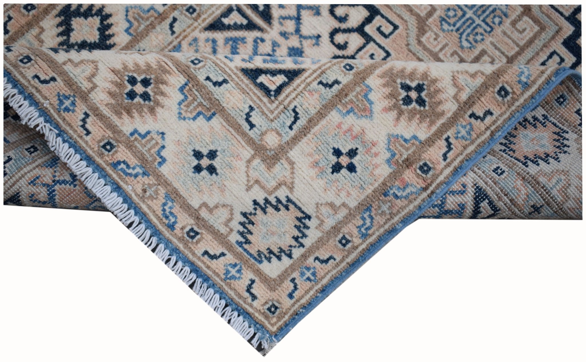 Handmade Afghan Kazakh Hallway Runner | 401 x 83 cm | 13'2" x 2'9" - Najaf Rugs & Textile