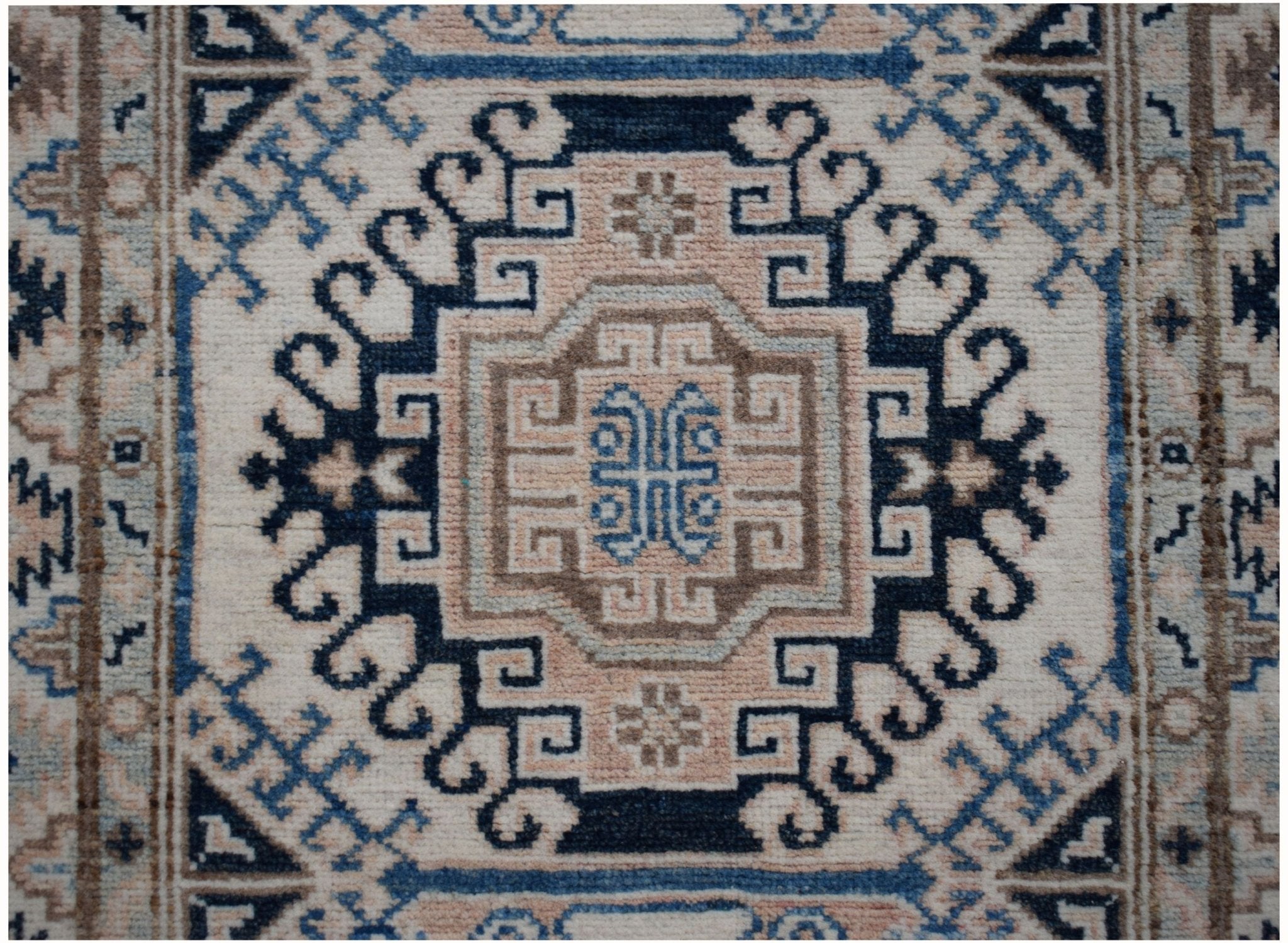 Handmade Afghan Kazakh Hallway Runner | 401 x 83 cm | 13'2" x 2'9" - Najaf Rugs & Textile