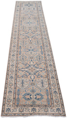 Handmade Afghan Kazakh Hallway Runner | 408 x 83 cm - Najaf Rugs & Textile