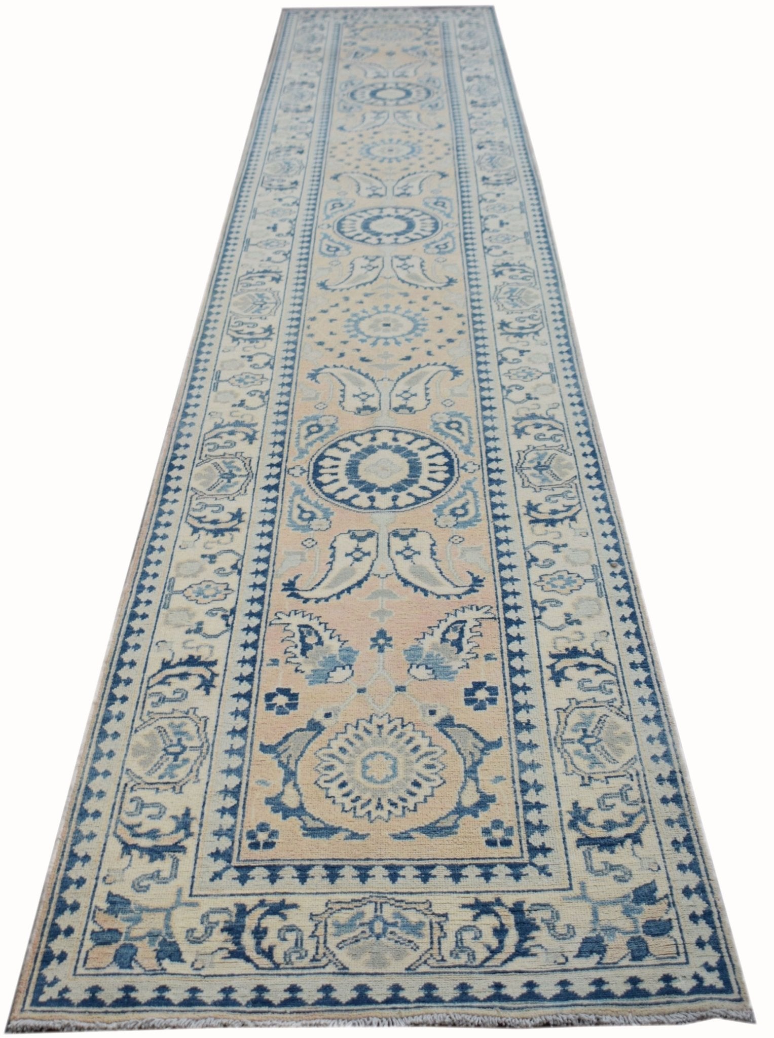 Handmade Afghan Kazakh Hallway Runner | 476 x 88 cm | 18'7" x 2'11" - Najaf Rugs & Textile