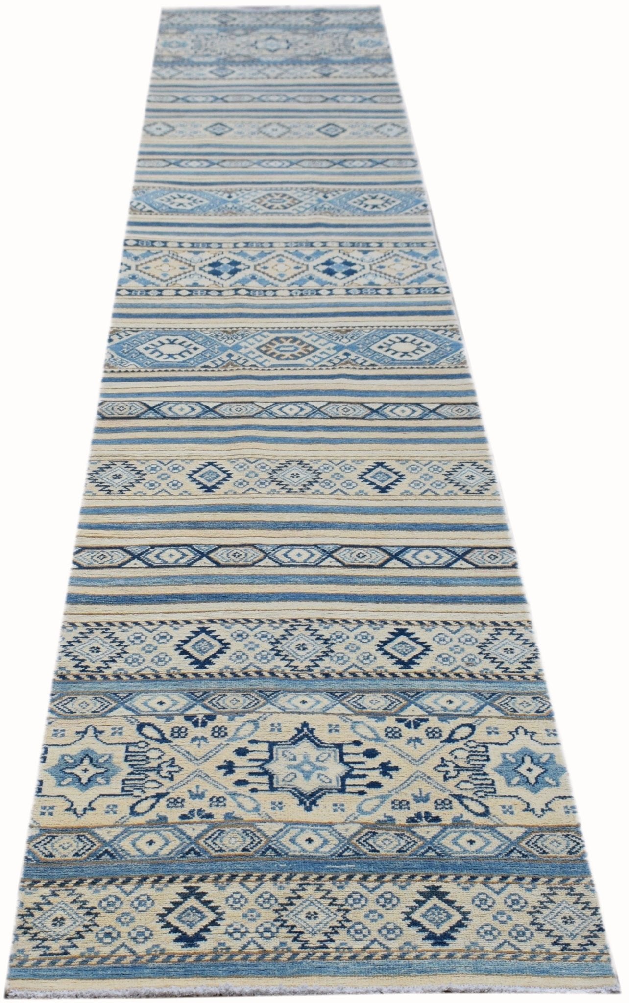 Handmade Afghan Kazakh Hallway Runner | 477 x 79 cm | 15'8" x 2'7" - Najaf Rugs & Textile