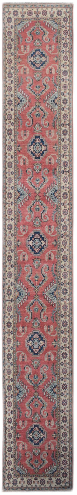 Handmade Afghan Kazakh Hallway Runner | 480 x 83 cm | 15'9" x 2'9" - Najaf Rugs & Textile