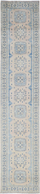 Handmade Afghan Kazakh Hallway Runner | 482 x 101 cm | 15'10" x 3'4" - Najaf Rugs & Textile