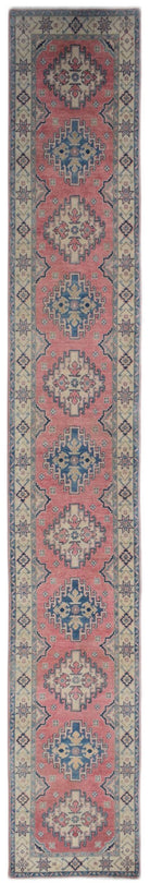 Handmade Afghan Kazakh Hallway Runner | 495 x 83 cm | 16'3" x 2'9" - Najaf Rugs & Textile