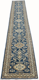 Handmade Afghan Kazakh Hallway Runner | 528 x 73 cm | 17'4" x 2'5" - Najaf Rugs & Textile