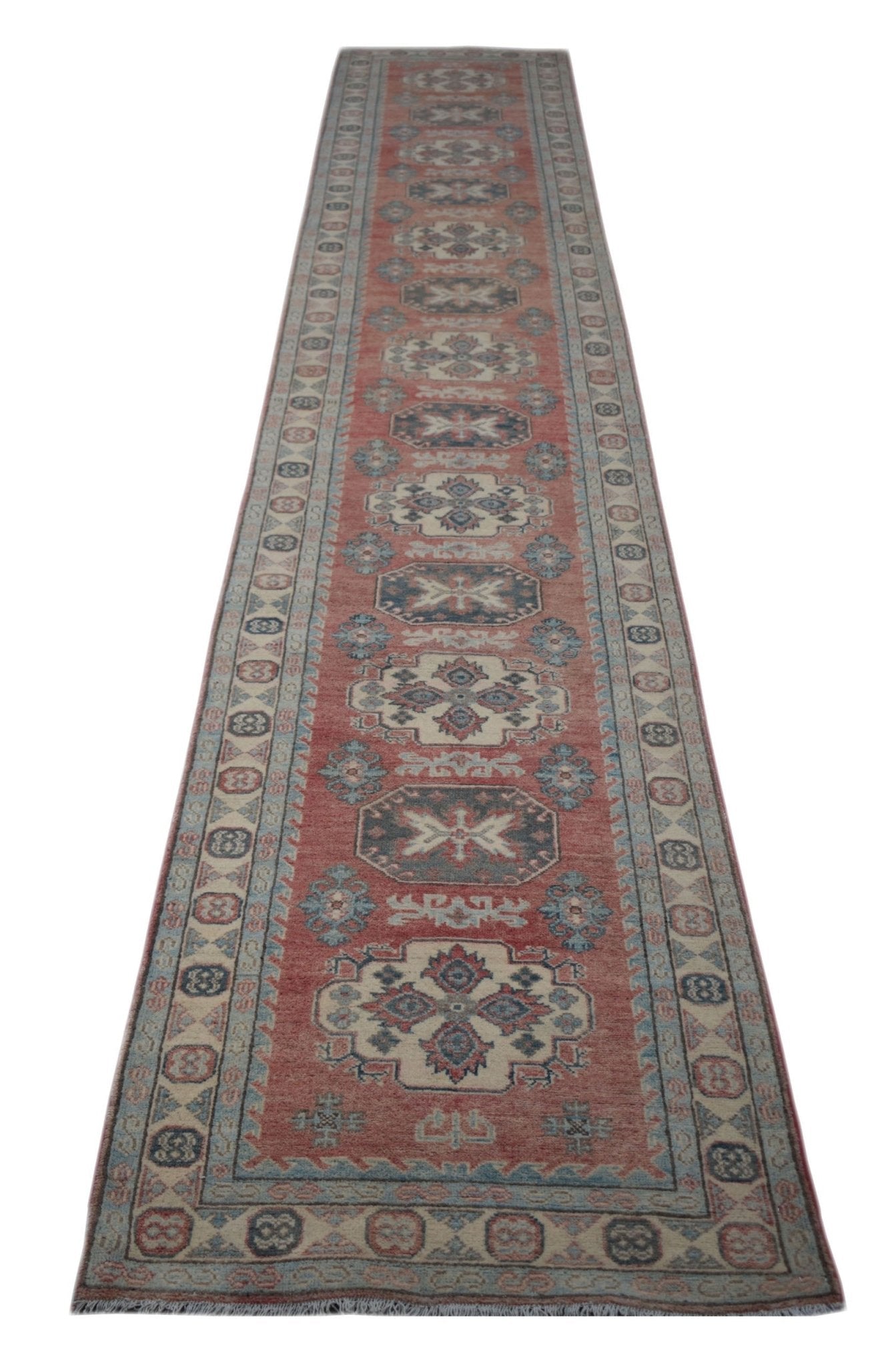 Handmade Afghan Kazakh Hallway Runner | 535 x 84 cm | 17'7" x 2'9" - Najaf Rugs & Textile