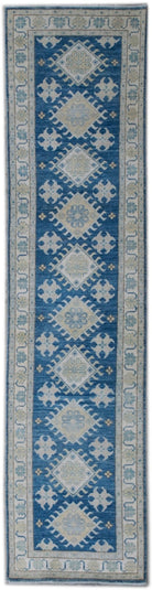 Handmade Afghan Kazakh Hallway Runner | Sultan Collection | 348 x 80 cm - Najaf Rugs & Textile