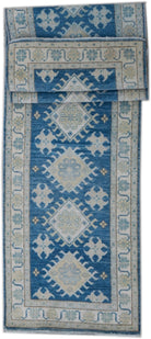 Handmade Afghan Kazakh Hallway Runner | Sultan Collection | 348 x 80 cm - Najaf Rugs & Textile