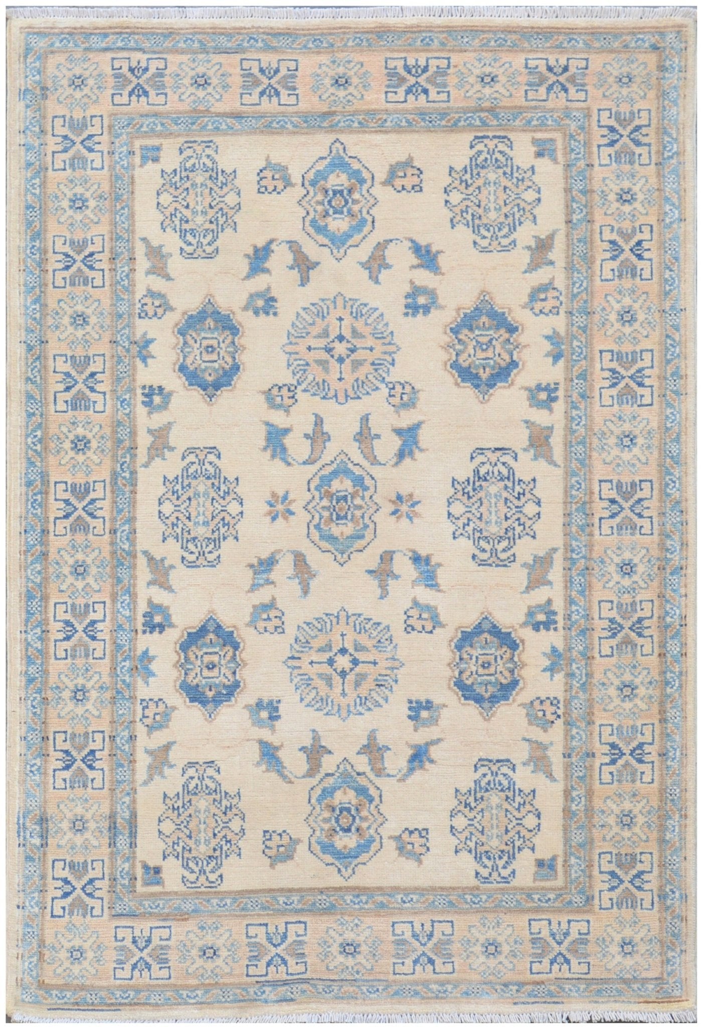 Handmade Afghan Kazakh Rug | 147 x 101 cm | 4'8" x 3'3" - Najaf Rugs & Textile