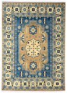 Handmade Afghan Kazakh Rug | 201 x 147 cm | 6'6" x 4'8" - Najaf Rugs & Textile