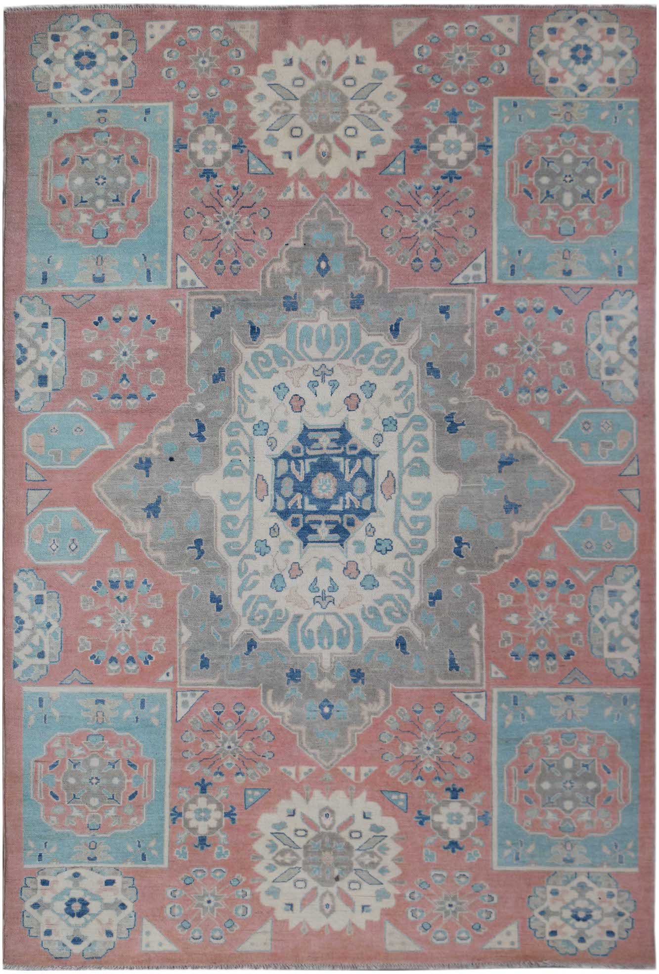 Handmade Afghan Kazakh Rug | 297 x 193 cm | 9'9" x 6'4" - Najaf Rugs & Textile