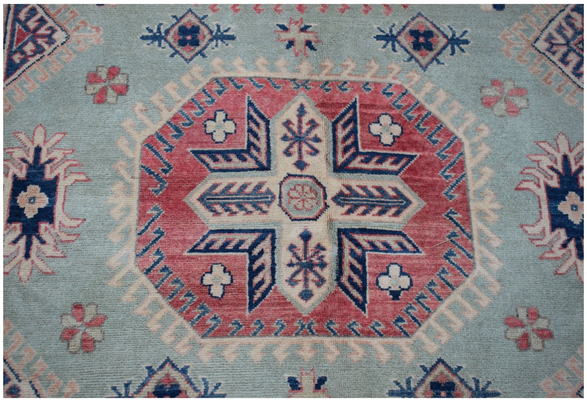 Handmade Afghan Kazakh Rug | 297 x 205 cm | 9'9" x 6'9" - Najaf Rugs & Textile