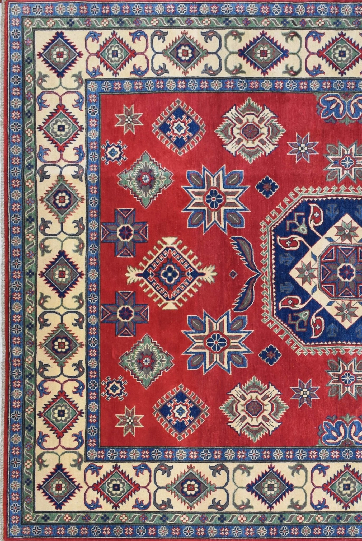 Handmade Afghan Kazakh Rug | 303 x 247 cm | 9'9" x 8'10" - Najaf Rugs & Textile