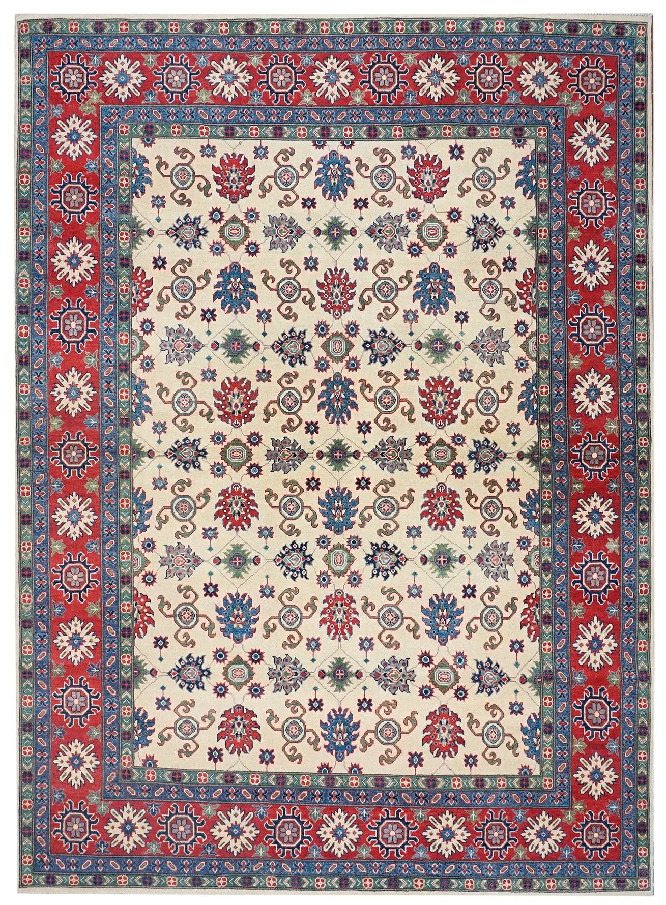 Handmade Afghan Kazakh Rug | 308 x 249 cm | 10'10" x 8'1" - Najaf Rugs & Textile