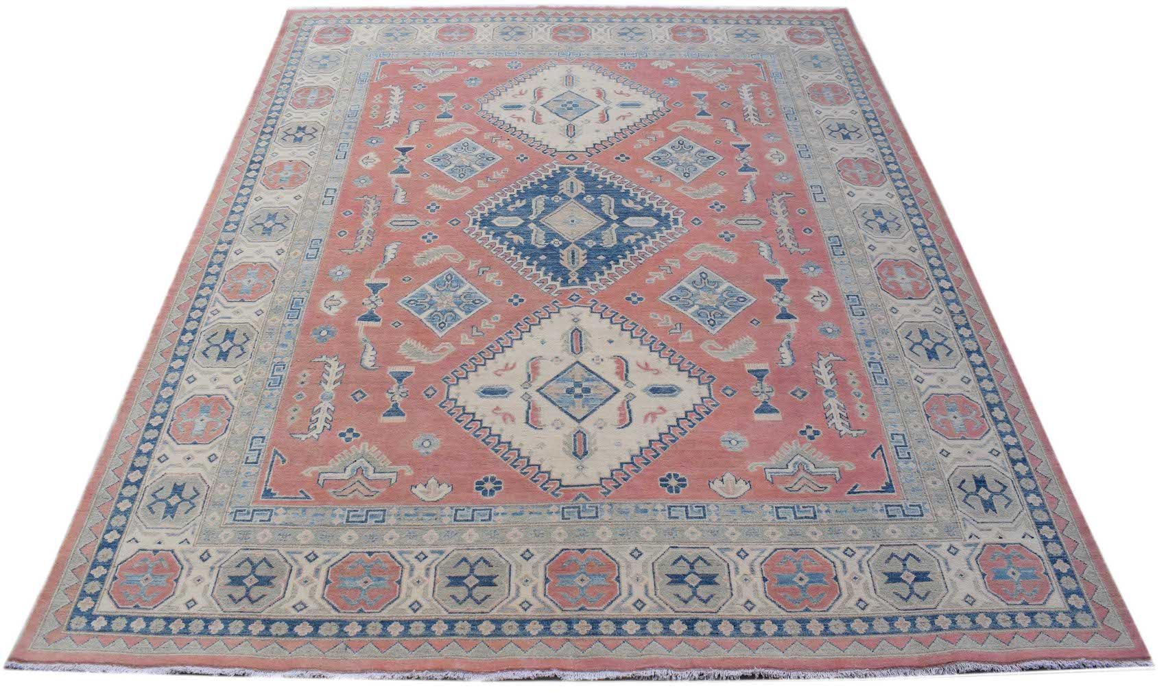 Handmade Afghan Kazakh Rug | 310 x 247 cm | 10'2" x 8'2" - Najaf Rugs & Textile