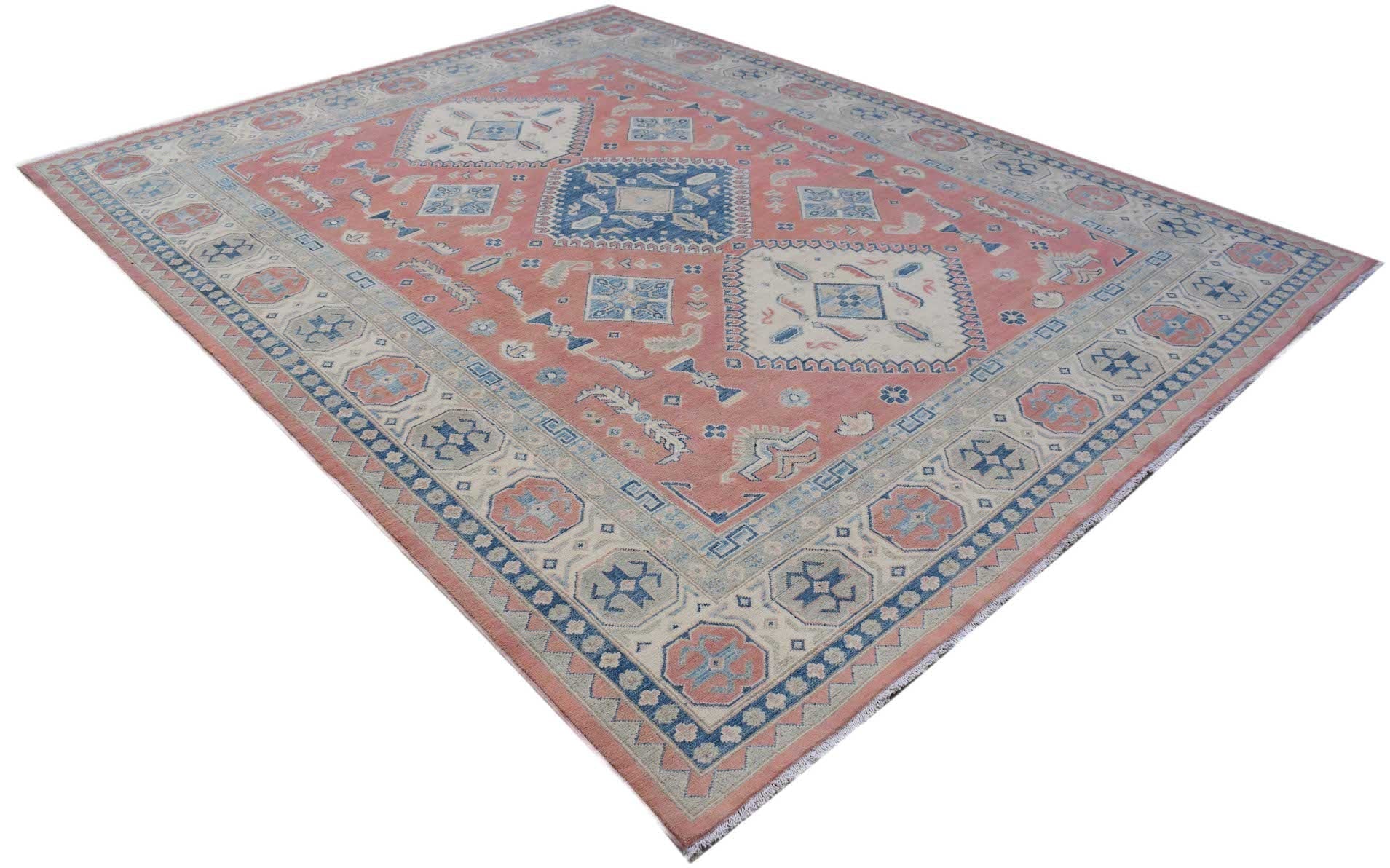 Handmade Afghan Kazakh Rug | 310 x 247 cm | 10'2" x 8'2" - Najaf Rugs & Textile