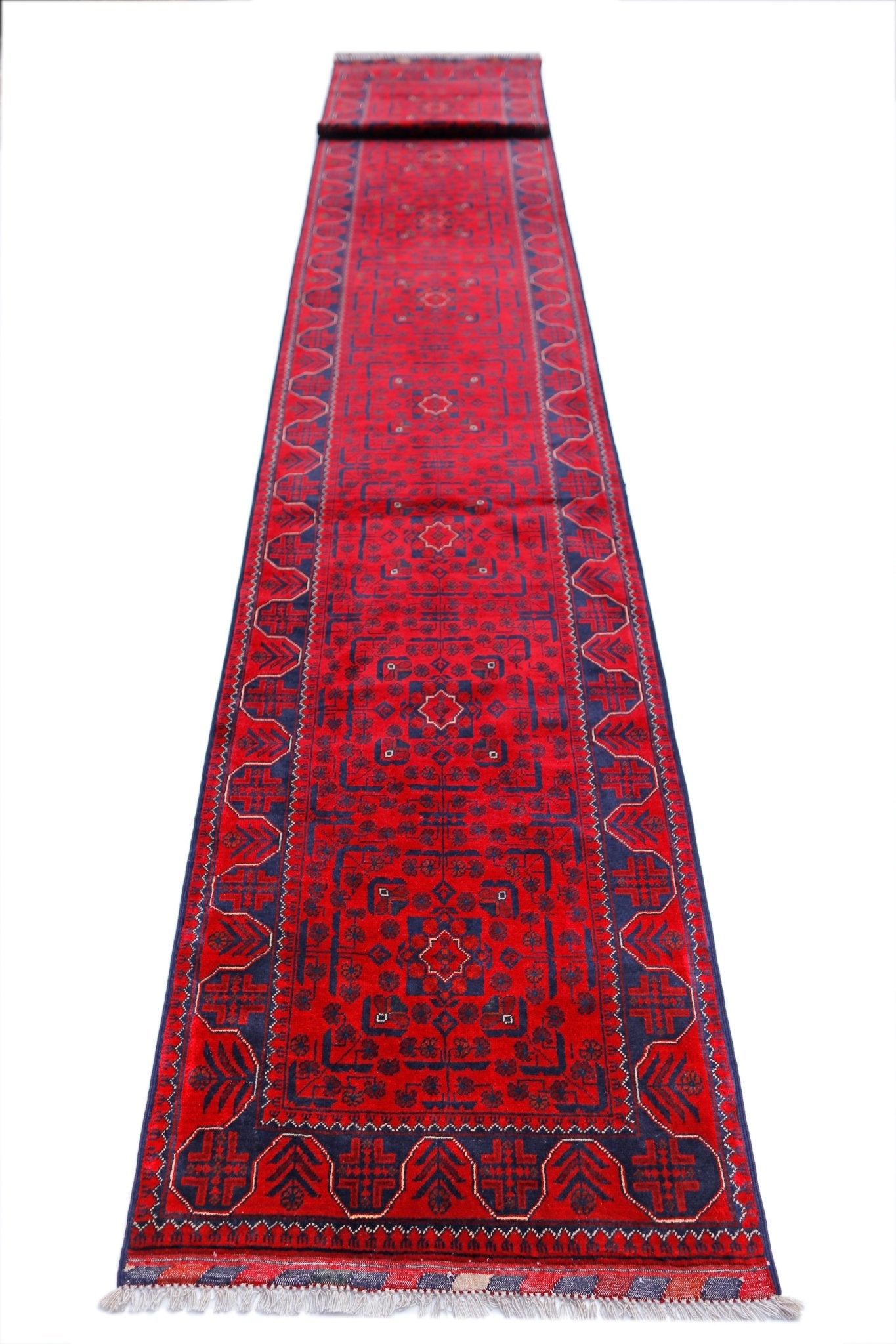 Handmade Afghan Khal Mohammadi Hallway Runner | 570 x 81 cm | 18’9” x 2’8” - Najaf Rugs & Textile