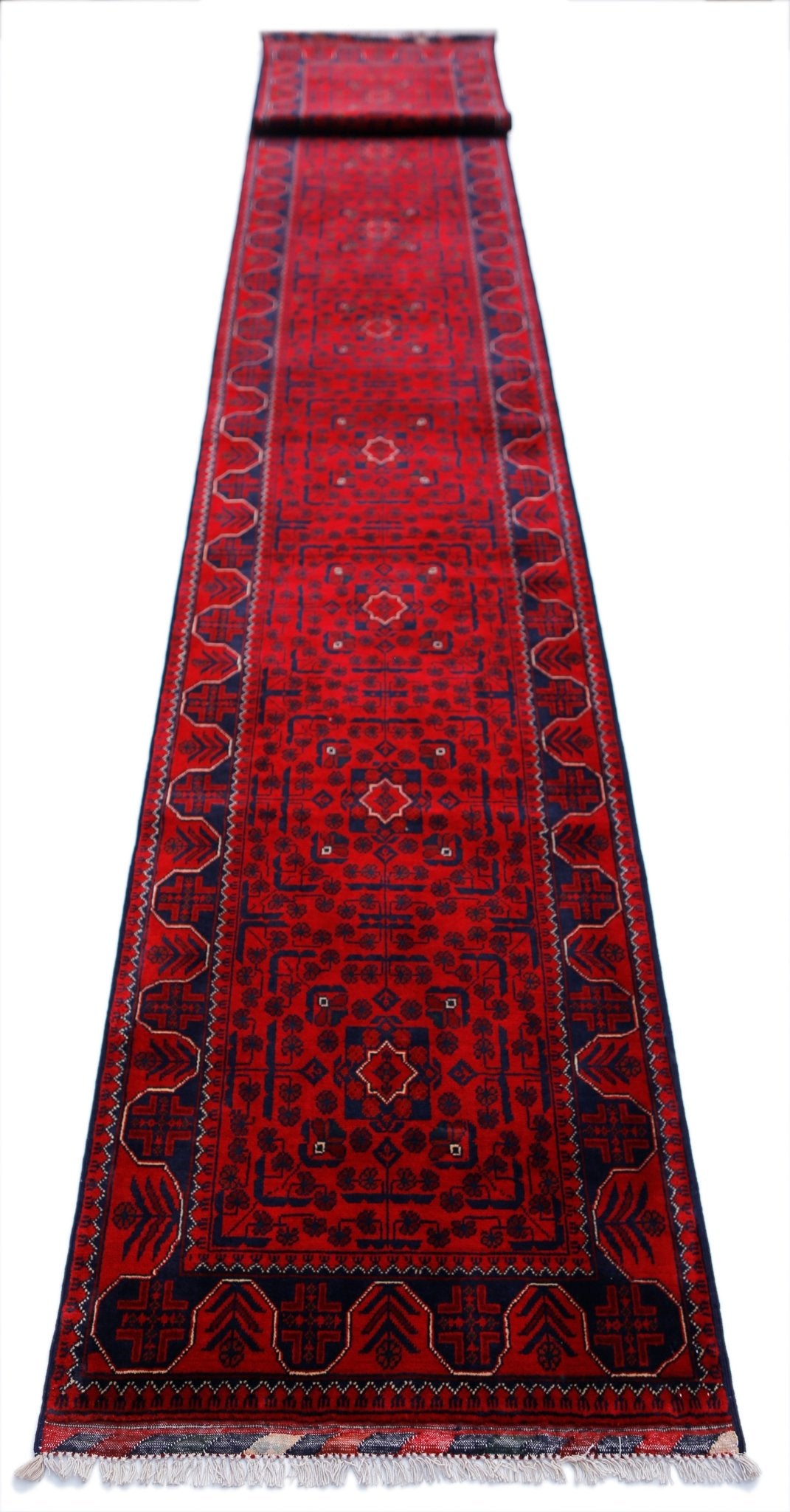 Handmade Afghan Khal Mohammadi Hallway Runner | 573 x 80 cm | 18’10” x 2’8” - Najaf Rugs & Textile