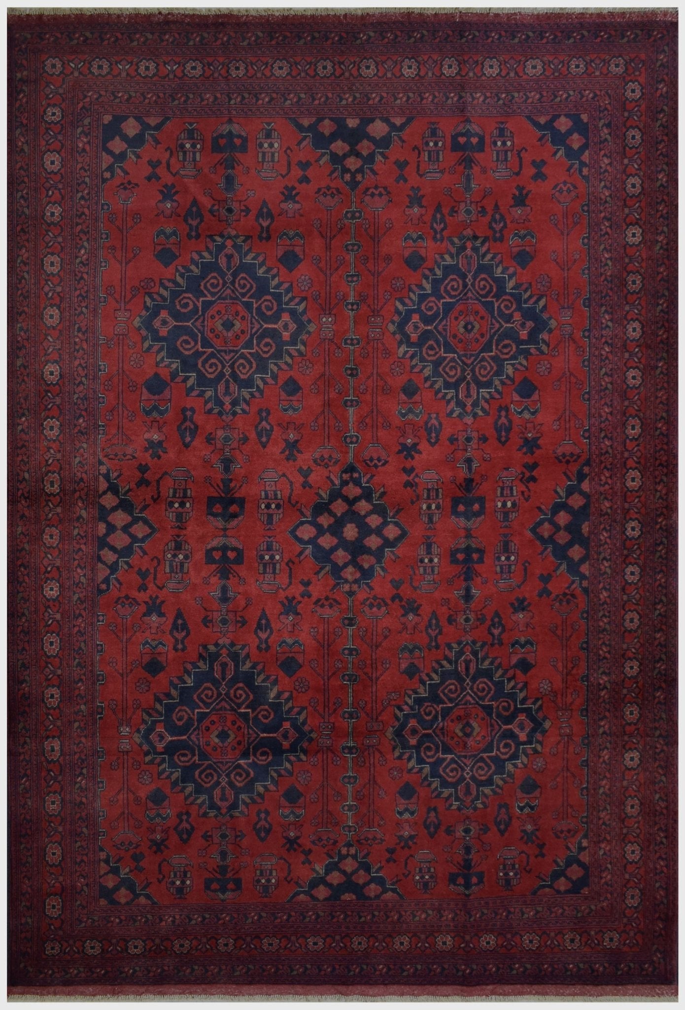 Handmade Afghan Khal Mohammadi Rug | 296 x 202 cm | 9'7" x 6'6" - Najaf Rugs & Textile