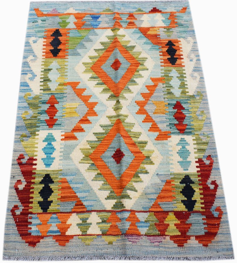 Handmade Afghan Maimana Kilim | 115 x 78 cm | 3'9" x 2'7" - Najaf Rugs & Textile