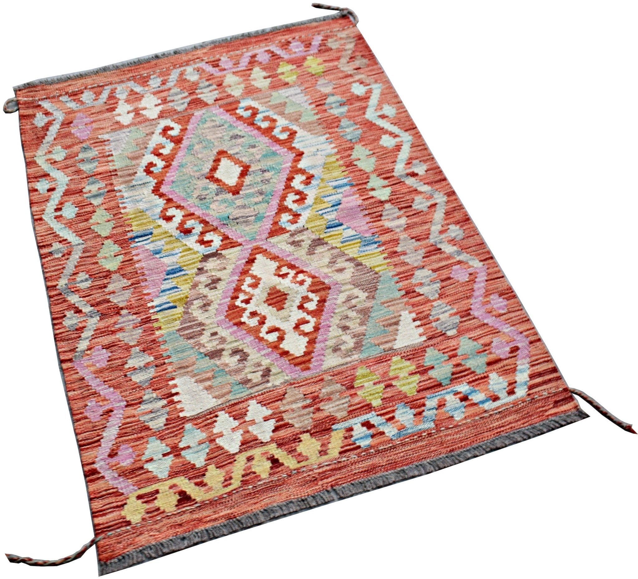 Handmade Afghan Maimana Kilim | 115 x 83 cm | 3'9" x 2'9" - Najaf Rugs & Textile