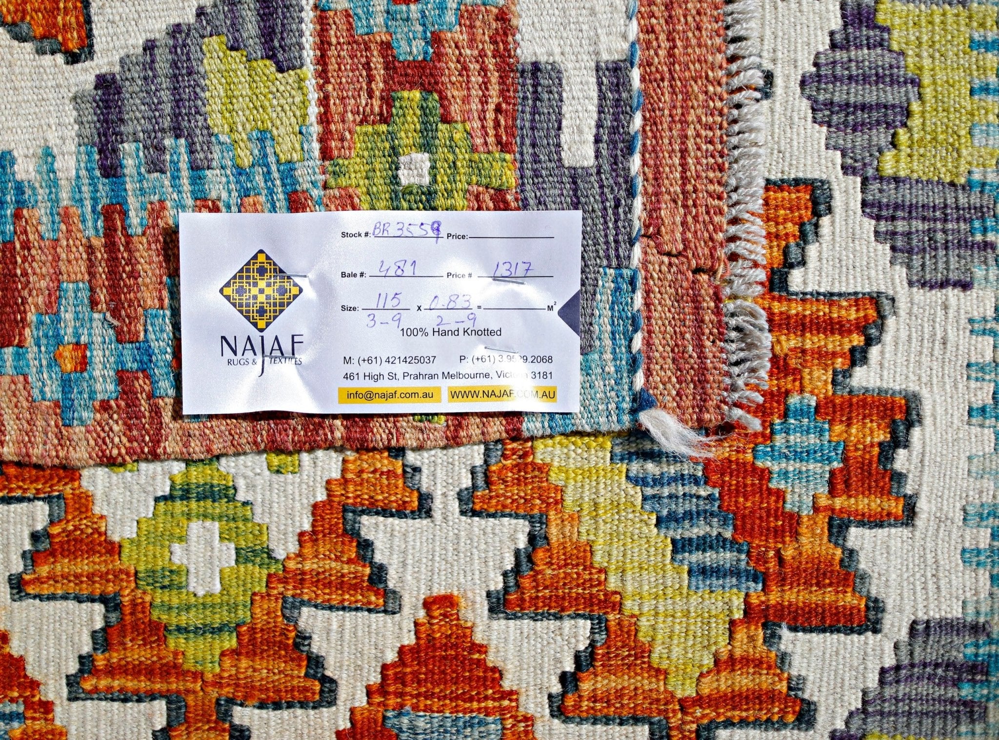 Handmade Afghan Maimana Kilim | 115 x 83 cm | 3'9" x 2'9" - Najaf Rugs & Textile