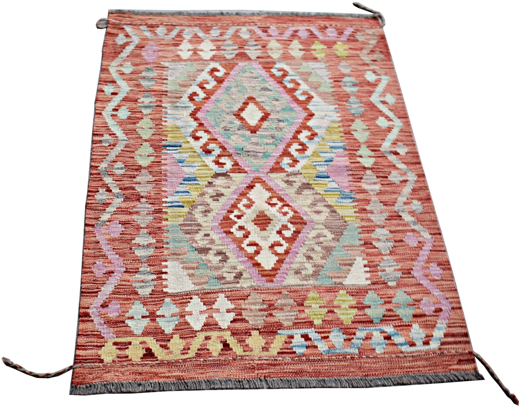 Handmade Afghan Maimana Kilim | 115 x 83 cm | 3'9" x 2'9" - Najaf Rugs & Textile