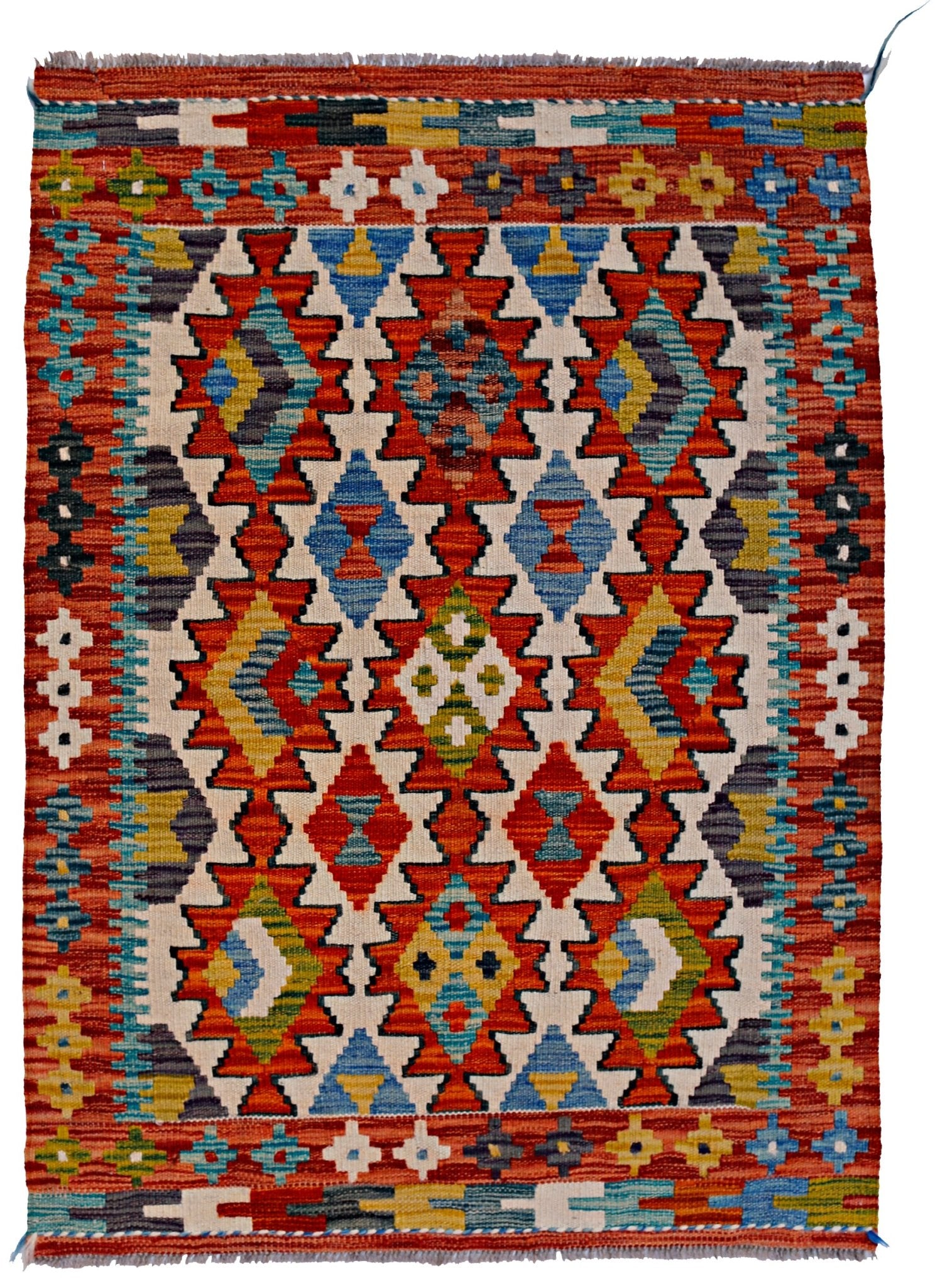 Handmade Afghan Maimana Kilim | 115 x 83 cm | 3'9" x 2'9" - Najaf Rugs & Textile