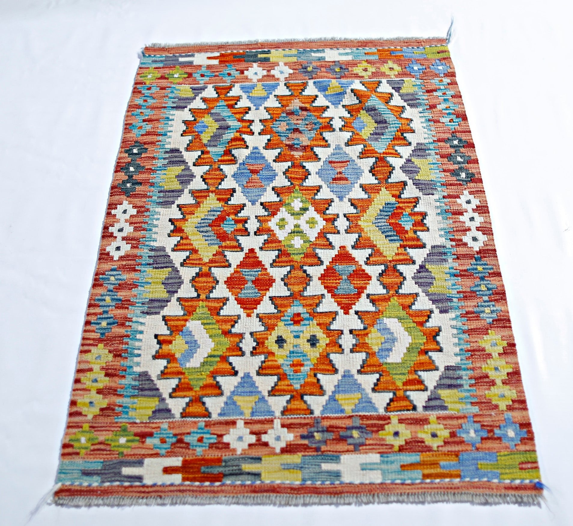 Handmade Afghan Maimana Kilim | 115 x 83 cm | 3'9" x 2'9" - Najaf Rugs & Textile